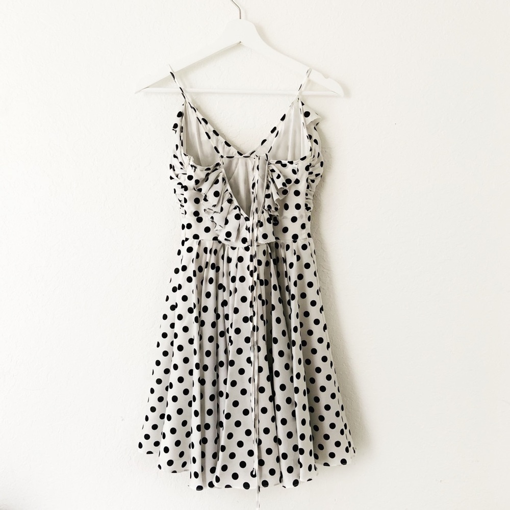 Ark and Co. White and Black Polka Dot Mini Dress - Picture 4 of 7